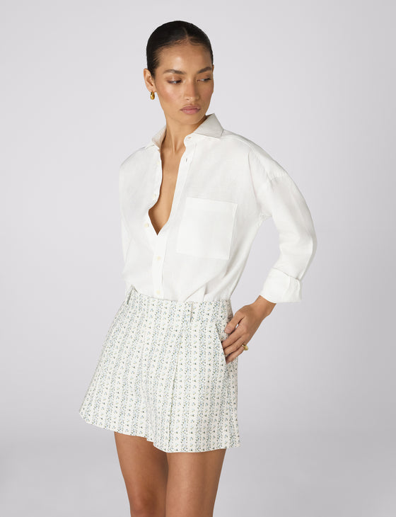 Penn Tailored Short: Linen, Plum Print