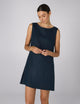 Jackie Dress: Linen, Navy Blue