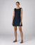 Jackie Dress: Linen, Navy Blue