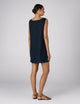 Jackie Dress: Linen, Navy Blue