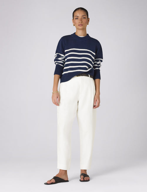 Christy Trouser: Linen, Ivory
