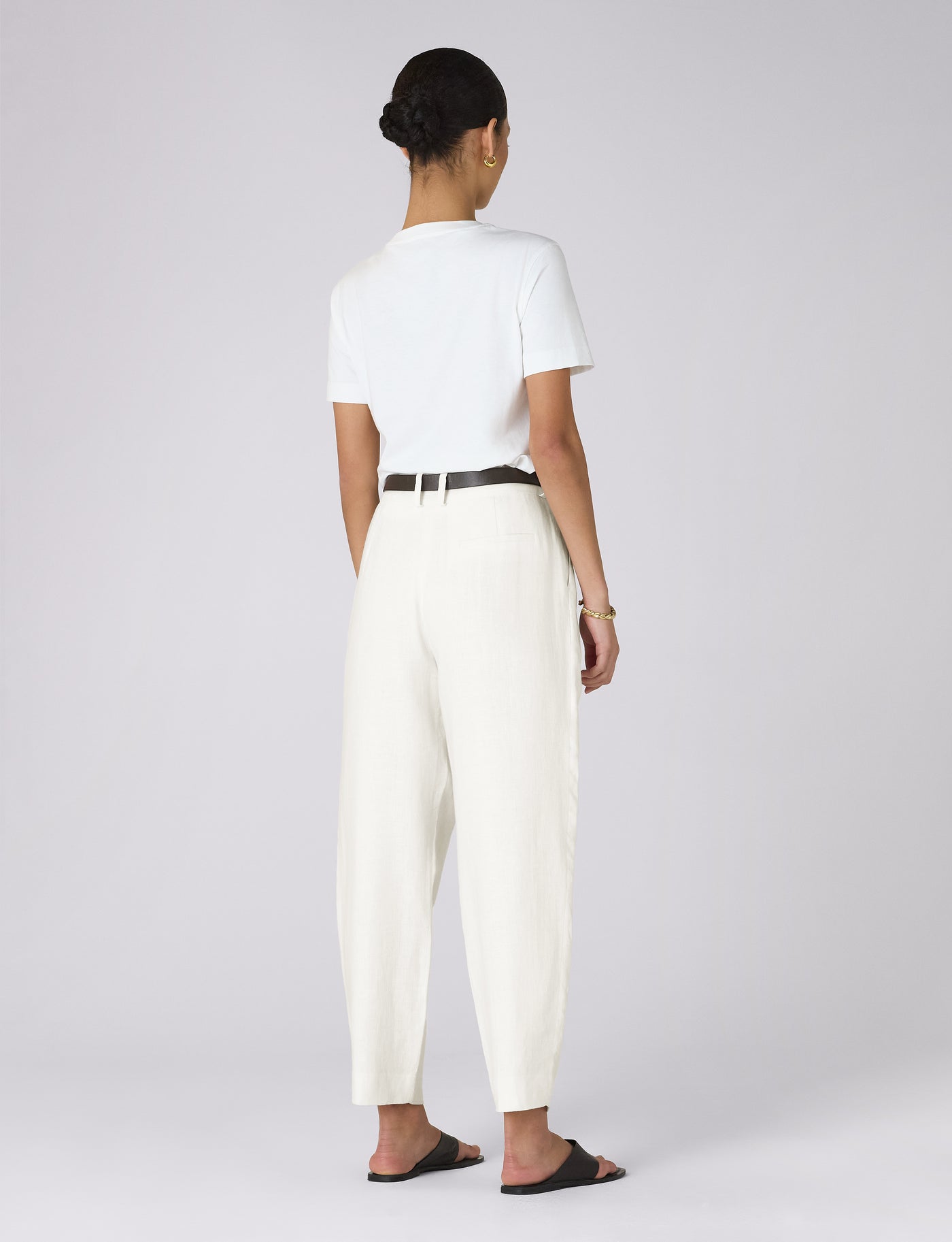 Christy Tapered Trouser: Linen, Ivory
