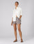 The Set: Hemp White Shirt & TENCEL™ Lyocell, Mocha Multi Stripe Court Short