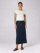 Clara Skirt: Linen, Navy Blue