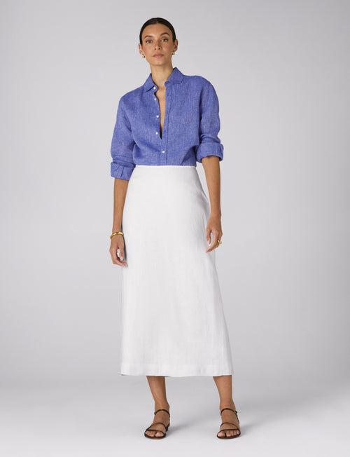 Clara Skirt: Linen, White