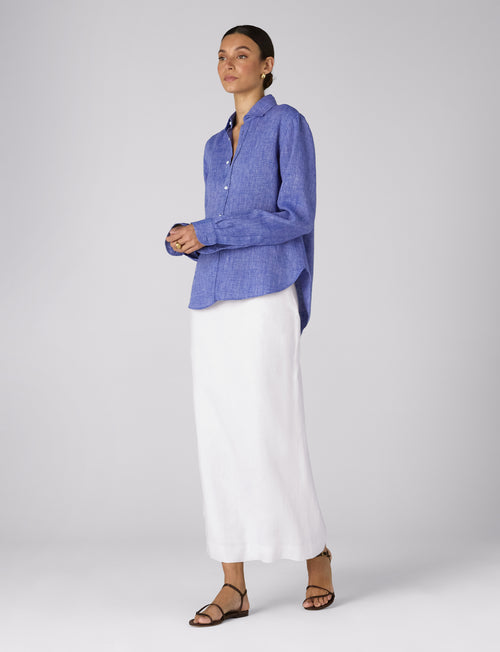 Clara Skirt: Linen, White