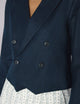 Belgravia Cropped Blazer: Linen, Navy Blue