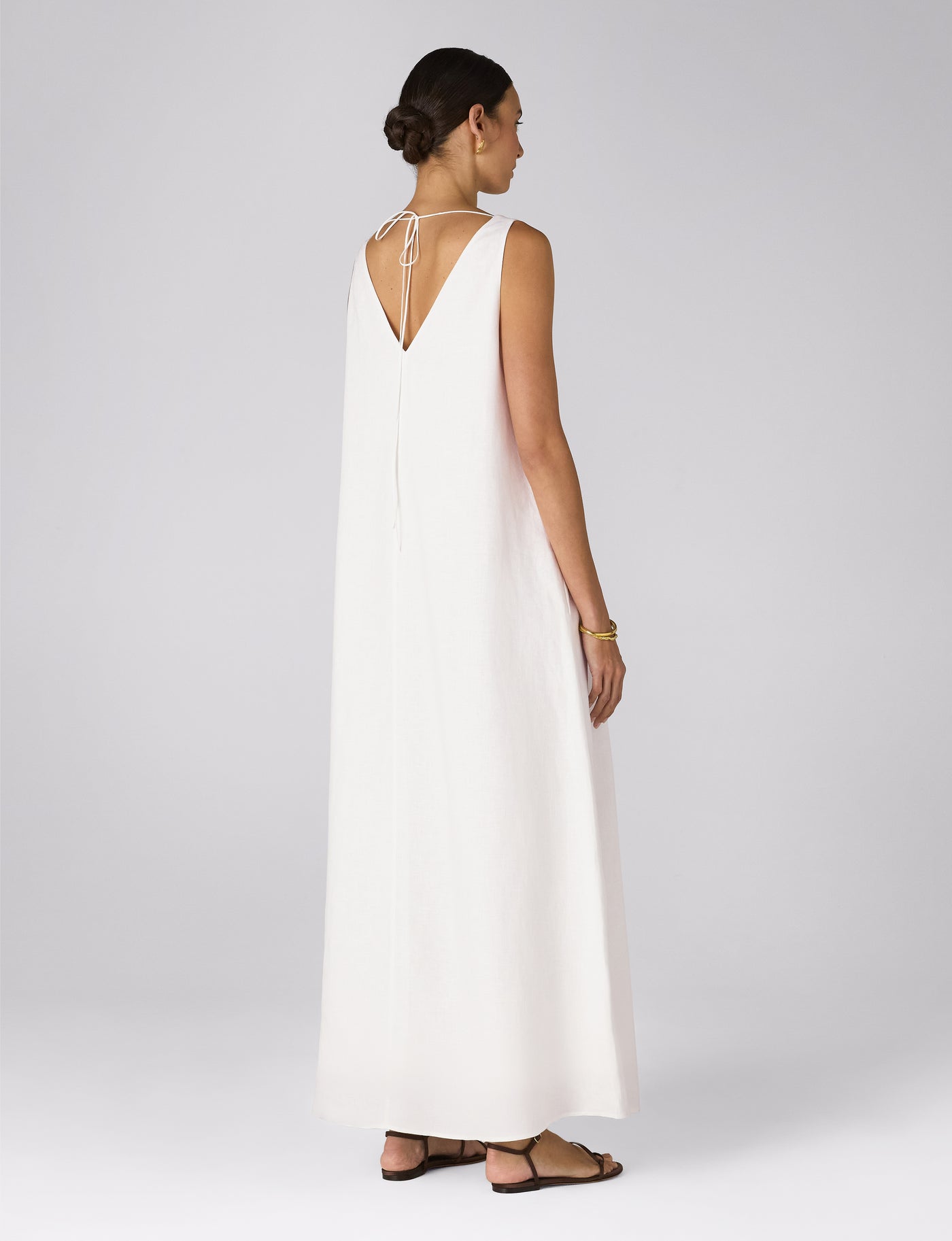 Blenheim Dress: Linen, White