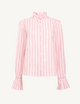 Kew Blouse: Linen, Red and Pink Stripe