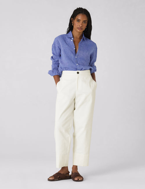 Chartwell Trouser: Cotton Twill, Off White