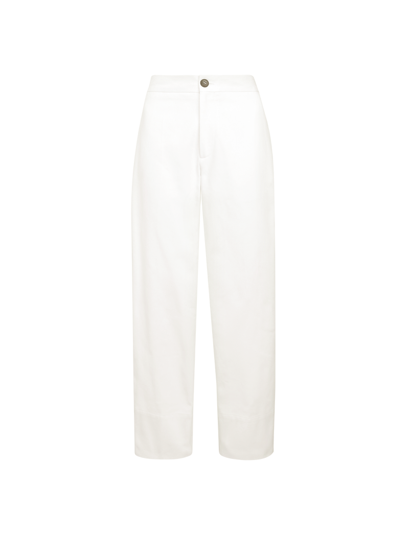 Chartwell Trouser: Cotton Twill, Off White – With Nothing Underneath