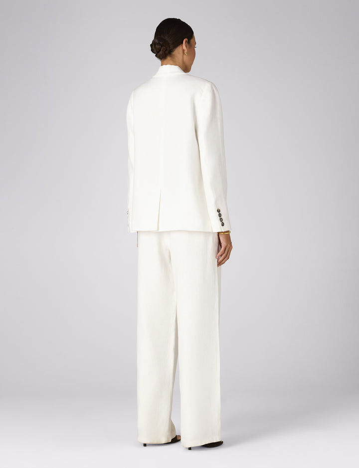 Hutton Blazer: Linen, Ivory