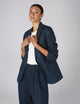 Hutton Blazer: Linen, Navy Blue