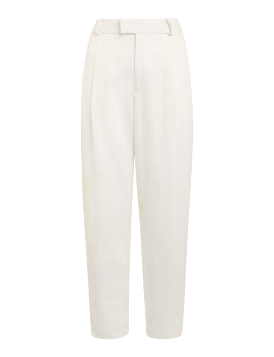 Christy Tapered Trouser: Linen, Ivory