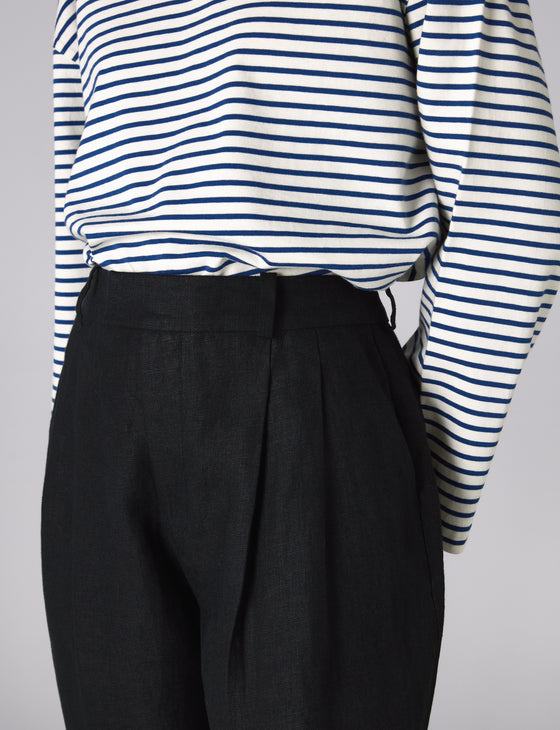 Christy Trouser: Linen, Black
