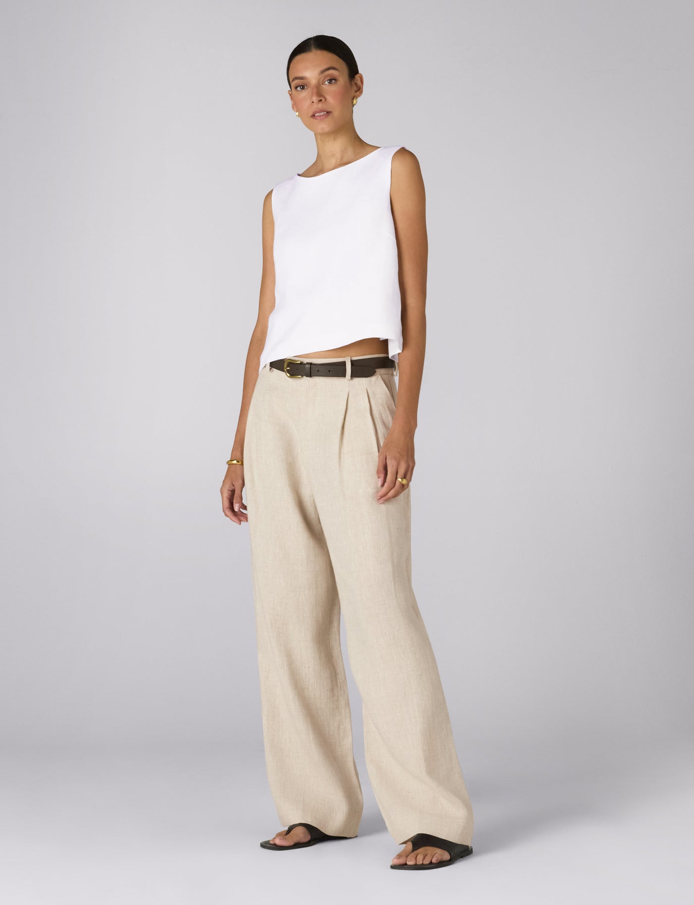 Jackie Top: Linen, White