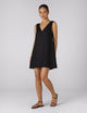 Sloane Dress: Linen, Black