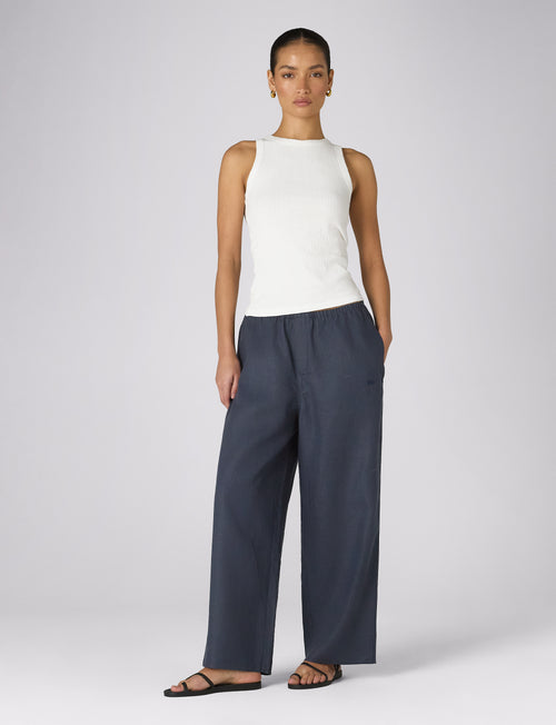 Bay Trouser: Hemp, Navy