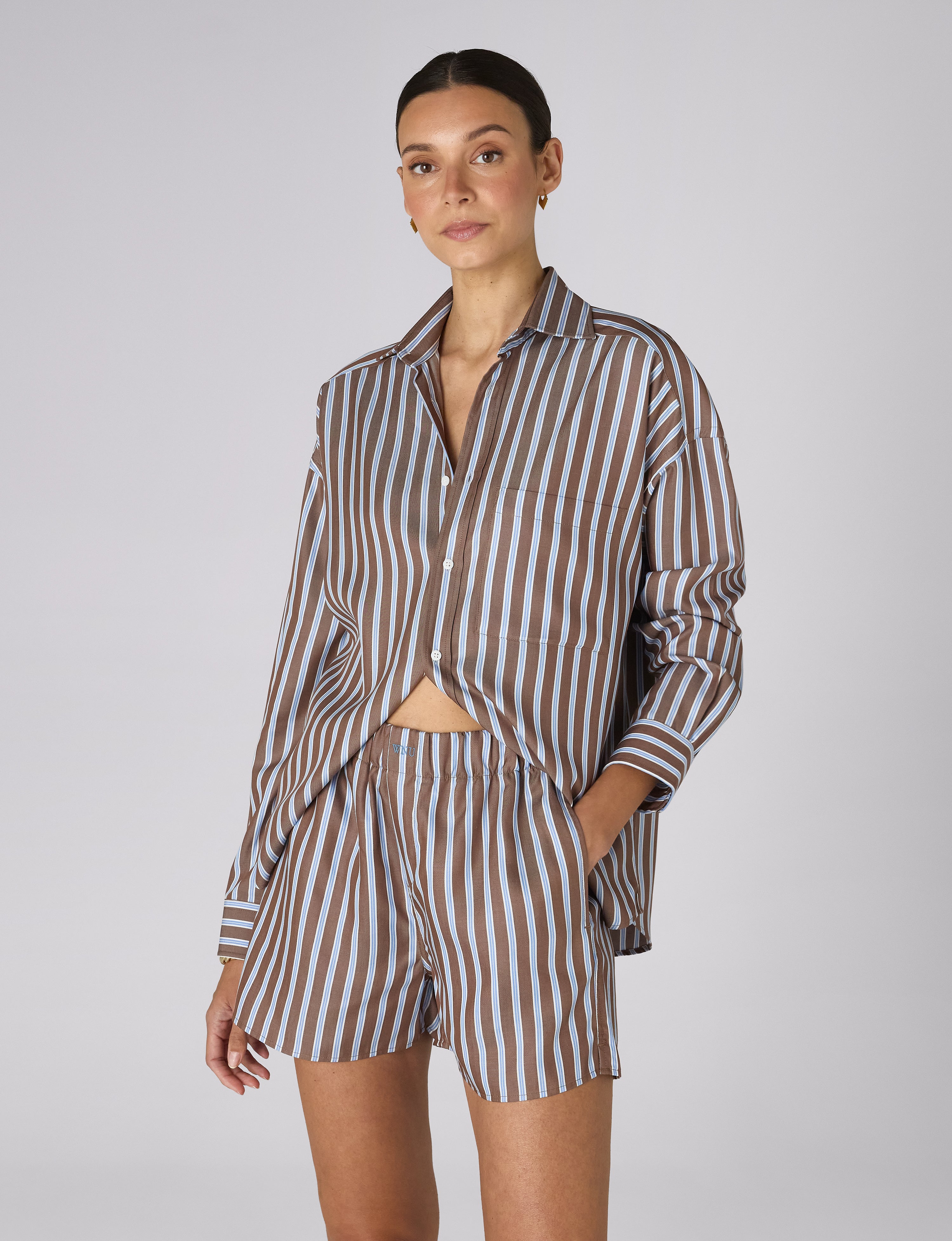 NOUNLESS★WRINKLE STRIPE MANY WAY SHIRTS Wrangler Mens Wrinkle Resistant Long Sleeve Snap Black Stripe