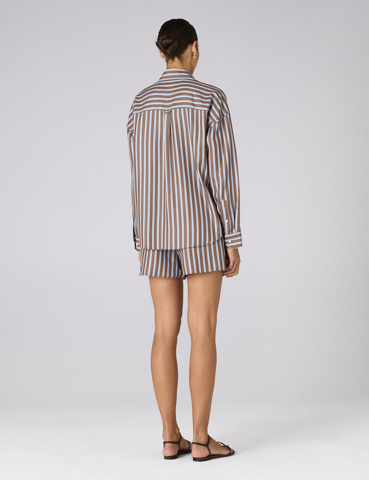 The Boxer: TENCEL™ Lyocell, Mocha Multi Stripe