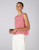 Jackie Top: Linen, Post Box Red Gingham