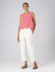 Jackie Top: Linen, Post Box Red Gingham