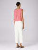Jackie Top: Linen, Post Box Red Gingham