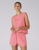 Jackie Top: Linen, Post Box Red Gingham