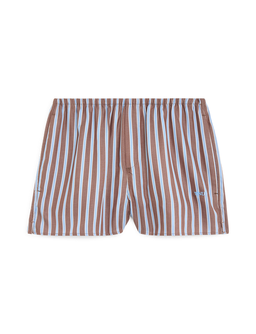 Court Short: TENCEL™ Lyocell, Mocha Multi Stripe