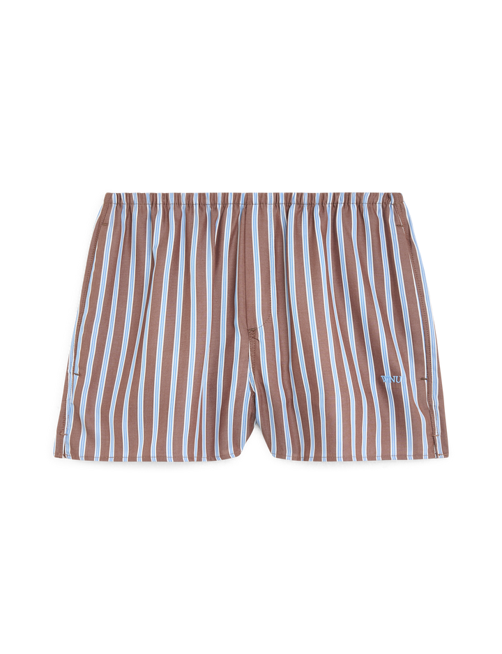 Court Short: TENCEL™ Lyocell, Mocha Multi Stripe