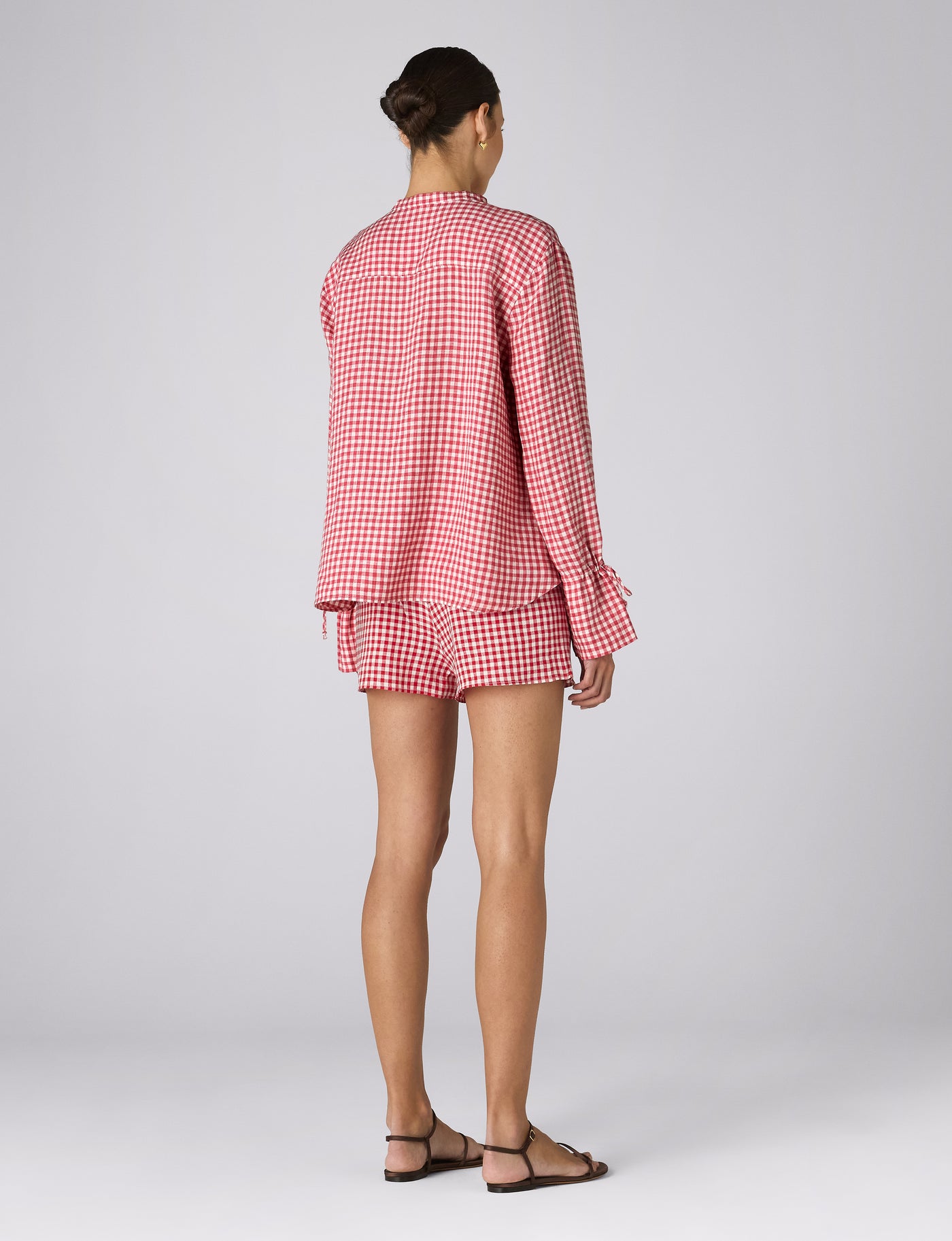 Rye Blouse: Linen, Post Box Red Gingham