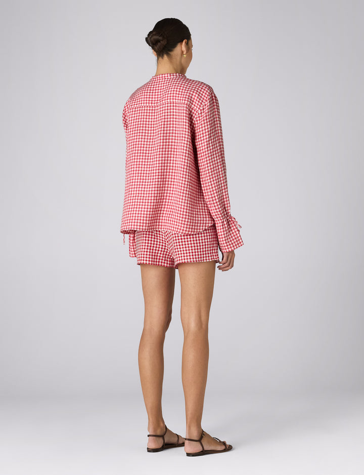 The Set: Red Gingham Blouse & Court Short