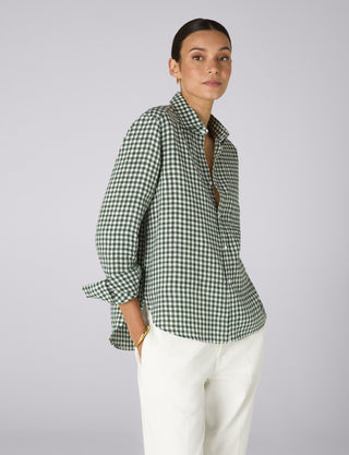 The Classic: Linen, Green Gingham