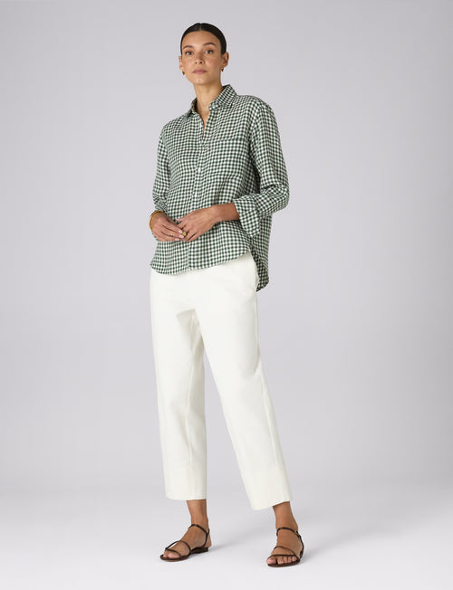 The Classic: Linen, Green Gingham