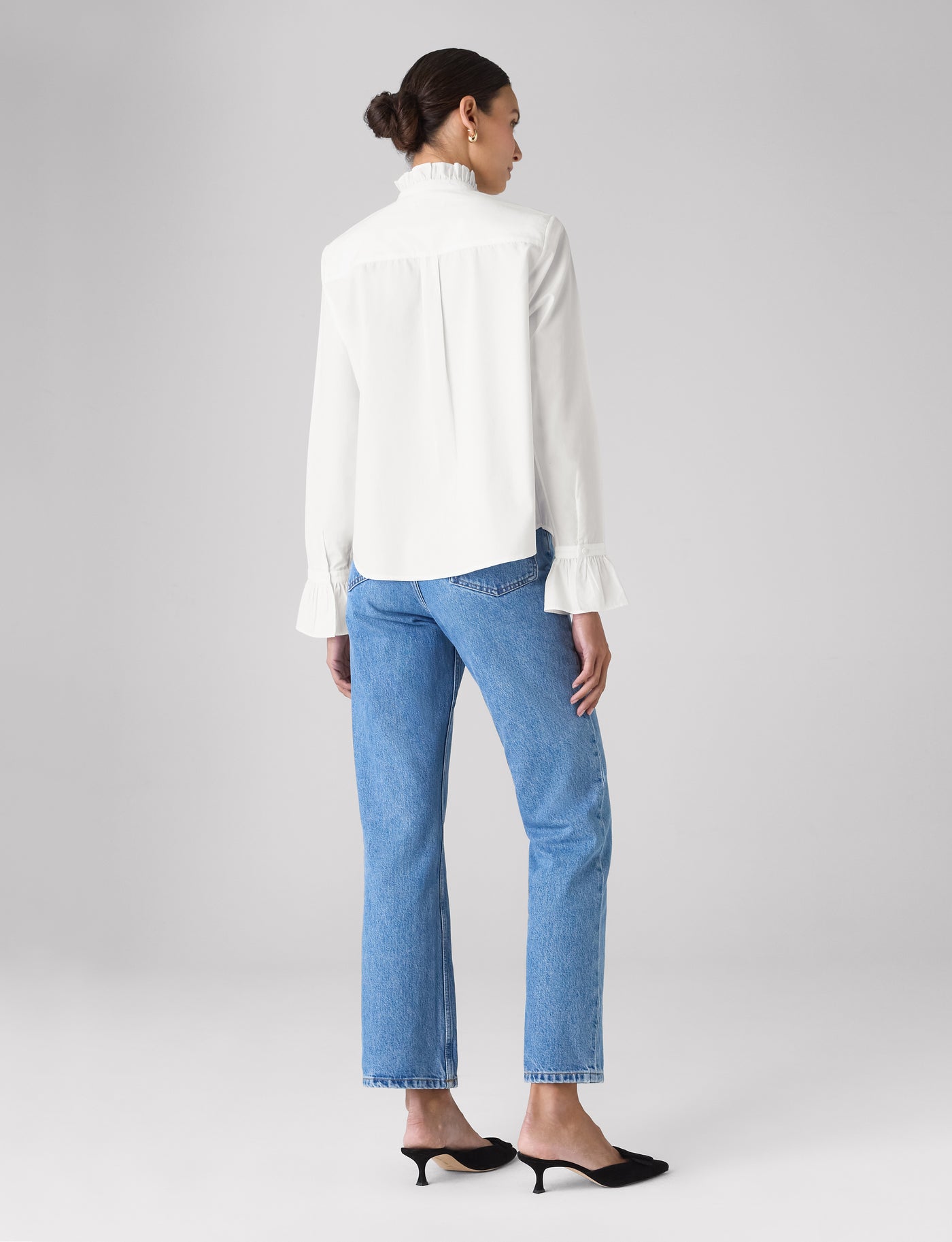 Kew Blouse: Fine Poplin, White