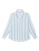 The Boyfriend: Linen, Cornflower Blue Stripe