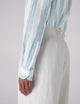 The Boyfriend: Linen, Cornflower Blue Stripe