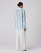 The Boyfriend: Linen, Cornflower Blue Stripe