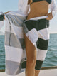 Starboard Towel: Cotton Towelling, Navy Blue Stripe