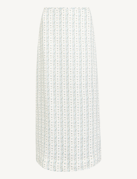 Clara Skirt: Linen, Plum Print