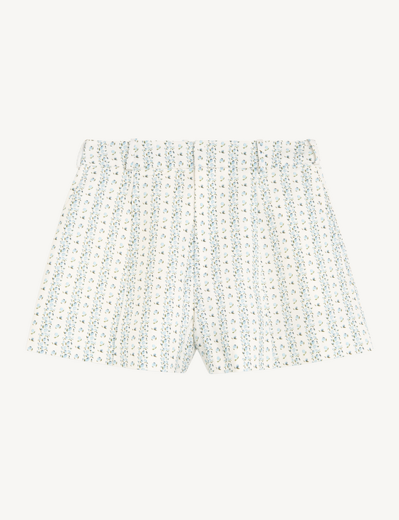Penn Tailored Short: Linen, Plum Print