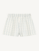 Penn Tailored Short: Linen, Plum Print