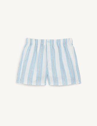 The Boxer: Linen, Cornflower Blue Stripe