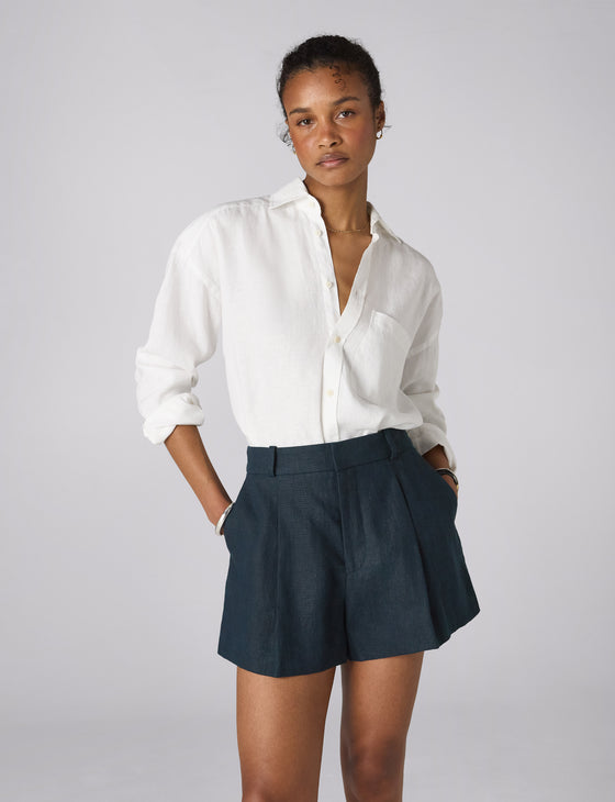 Penn Tailored Short: Linen, Navy