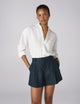 Penn Tailored Short: Linen, Navy