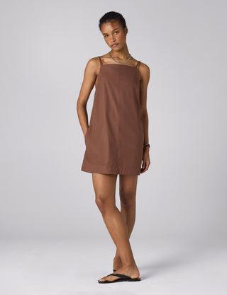 Andros Dress: Fine Poplin, Mocha x Lucy Williams
