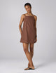 Andros Dress: Fine Poplin, Mocha x Lucy Williams