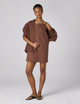 Andros Dress: Fine Poplin, Mocha x Lucy Williams