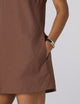 Andros Dress: Fine Poplin, Mocha x Lucy Williams