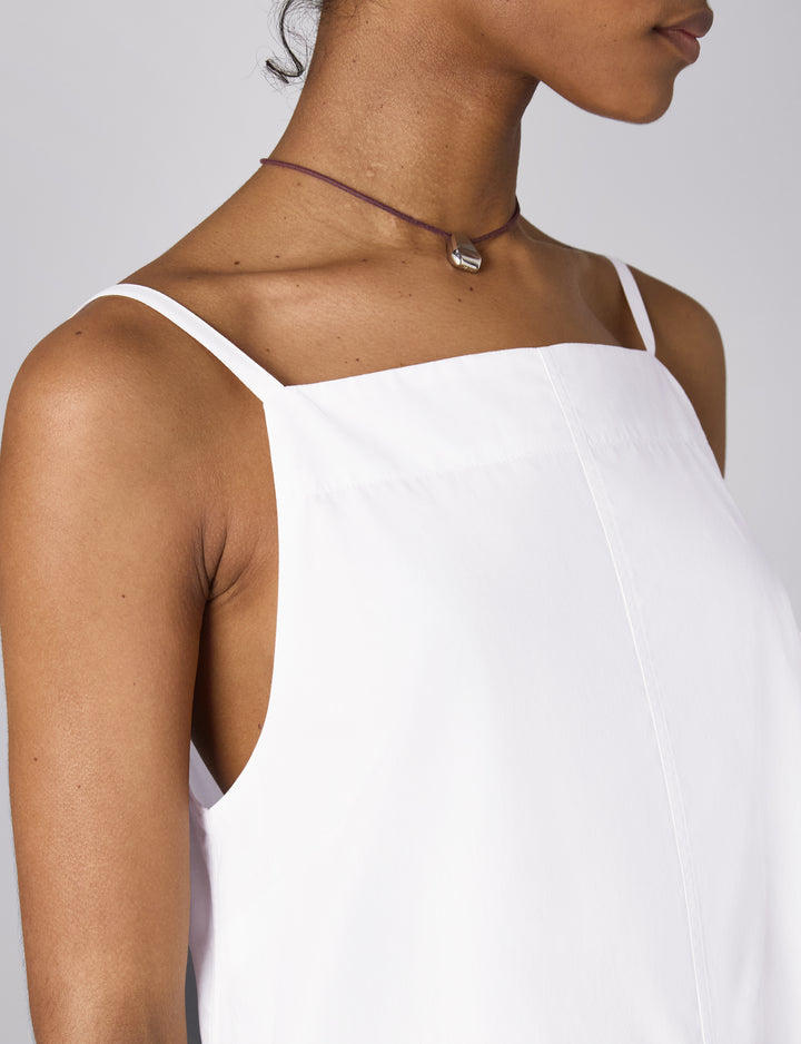 Andros Dress: Fine Poplin, White x Lucy Williams